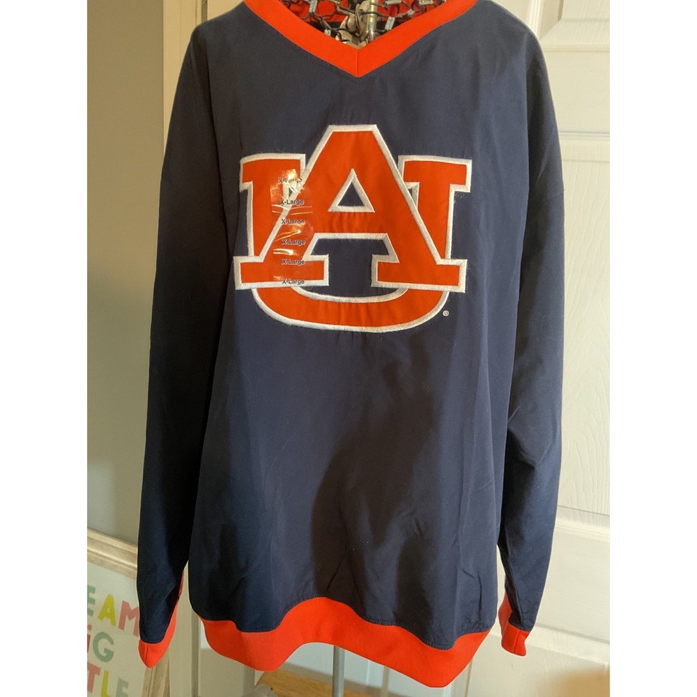 Knights‎ Apparel Auburn Tigers Navy Orange V Neck Pullover Windbreaker XL